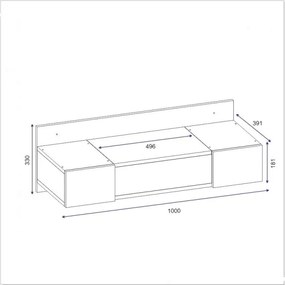 Fésülködőasztal ZAKKUM 33x100 cm antracit