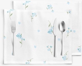 Goldea pamut reggeliző alátét - nefelejcsek - 2db 30 x 40 cm