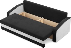 Hewlet kanapéágy, szövet anyag, hab töltet, fekete - fehér