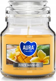 Paraffin illatgyertya Zamatos mangó üveg Aura 1db