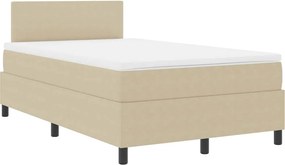 vidaXL Boxrugós ágy fejtámlával Világosszürke és fehér 120 x 190 cm