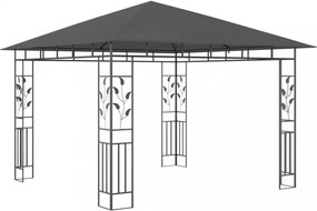 vidaXL antracitszürke pavilon szúnyoghálóval 3 x 3 x 2,73 m 180 g/m²