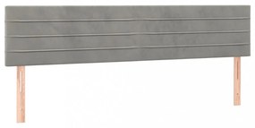 világosszürke bársony LED-es fejtámla 160x5x78/88 cm