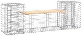tömör fenyőfa gabion kerti pad 183x41x60,5 cm