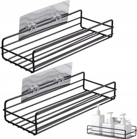 Fürdőszoba Polc Fekete Öntapadós Loft Zuhanytálca 2 Db