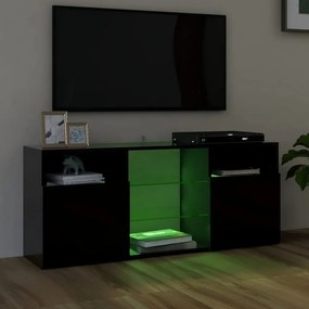 fekete TV-szekrény LED-lámpákkal 120 x 30 x 50 cm