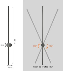 Brilagi - AURA kültéri fali LED lámpatest LED/20W/230V 3000K IP54 antracitszürke