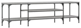 szürke sonoma színű szerelt fa és vas TV-szekrény 161x35x45 cm