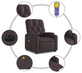 sötétbarna szövet elektromos dönthető masszázsfotel