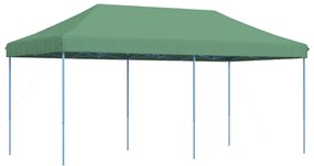 zöld összecsukható felugró rendezvénysátor 580x292x315 cm