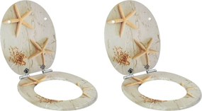 Lágy záródású WC ülőke 2 pcs Sárga és Fehér 44 x 38 cm MDF lap