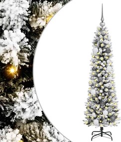 vidaXL Mű karácsonyfa 150 LED-del Fehér 150 cm PVC és Fém és Műanyag