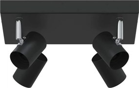 vidaXL Mennyezeti spotlámpa Fekete 26,5 x 26 x 11,5 cm Fém