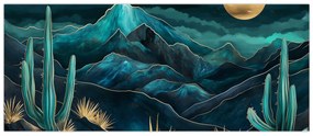 Kép - Türkiz éjszaka (120x50 cm)