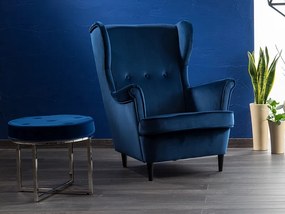 Fotel füles,  mustár bársony / wenge, LORD VELVET
