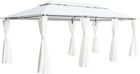 vidaXL fehér pavilon függönyökkel 600 x 298 x 270 cm 180 g/m²