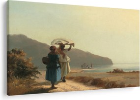 Kép - Camille Pissarro, Two Women Chatting by the Sea, St. Thomas, reprodukciók (90x60 cm)
