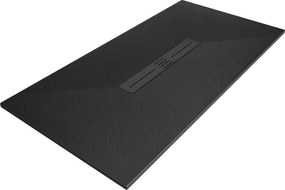 Mexen Toro, SMC téglalap alakú zuhanytálca 200 x 70 cm, fekete, fekete huzat, 43707020-B