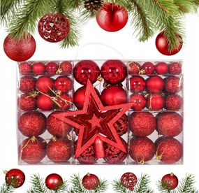 101 db karácsonyfadísz, különböző méretekben