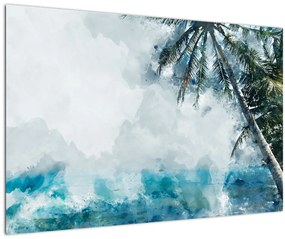 Egy pálmafa képe a tenger felett (90x60 cm)