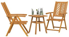 Kert Bistro Készlet 3 pcs Barna tömör akácfa