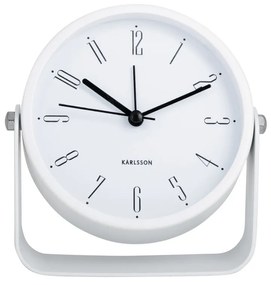 Karlsson 5989WH design ébresztőóra fehér, átmérő 12 cm