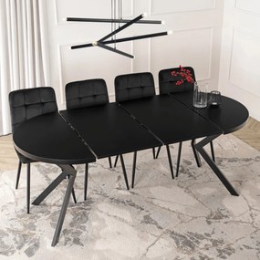 Stół LUGO Rozkładany 90-190 cm Czarny