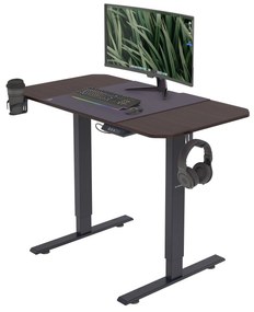 Állítható magasságú elektromos asztal EGON, 1100 x 720 x 600 mm, fekete/ dió