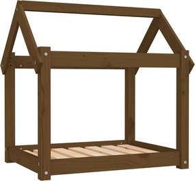 vidaXL mézbarna tömör fenyőfa kutyaágy 71x55x70 cm