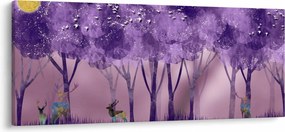 Kép - Szarvasok egy varázslatos erdőben (120x50 cm)