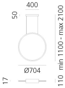 Artemide 1992230IN1APP-LED Dimmelhető csillár zsinóron DISCOVERY LED/42W/230V 2700K fekete