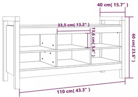 tömör fenyőfa előszoba pad 110 x 40 x 60 cm