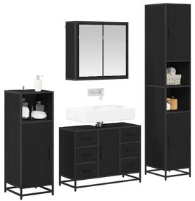 Fürdőszoba bútor szett 4 pcs Musta tammi 80 x 33 x 60 cm