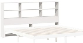 fehér tömör fenyőfa fejtámla tárolóval 200 cm