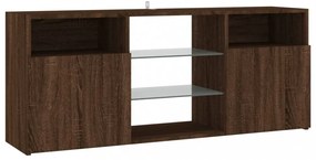 barna tölgy színű LED-es TV-szekrény 120x30x50 cm