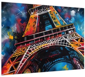 Üveg kép - Az Eiffel-torony festménye II. (70x50 cm)