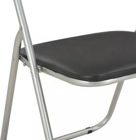 vidaXL 4 db fekete összecsukható műbőr étkezőszék