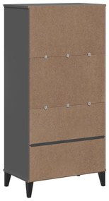 VIKEN antracitszürke szerelt fa könyvszekrény 60 x 35 x 123 cm