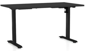 Állítható magasságú asztal OfficeTech A, 120 x 80 cm, fekete alap, fekete