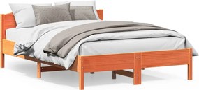 vidaXL viaszbarna tömör fenyőfa ágy matrac nélkül 150 x 200 cm