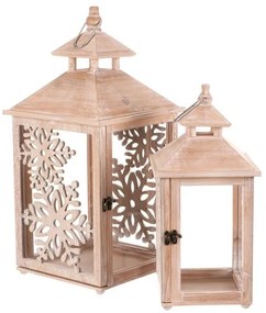 2 db Vločka fa lámpa szett, természetes