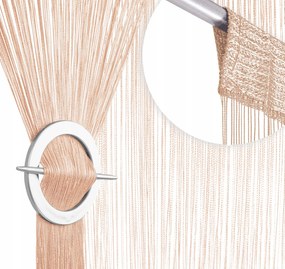 Függöny függöny spagetti zsinór rojt dekoráció 100x200 széles bézs