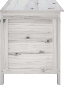 vidaXL fehér tömör fenyőfa kerti tárolóláda 99 x 49,5 x 58,5 cm
