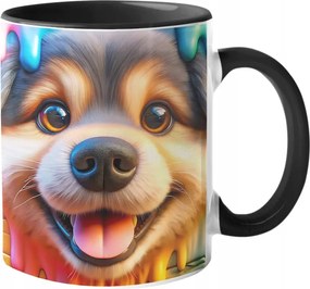 Látványos Kutyás Bögre Édes Arc Páratlan Színek "3D hatás" 330ml