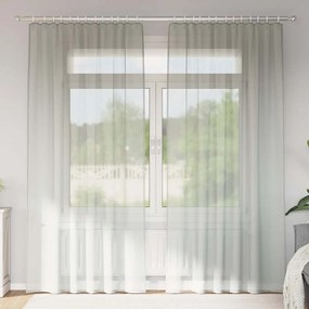 2 db világosszürke fátyolfüggönyök hurokkal 140x225 cm