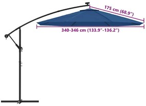 azúrkék konzolos napernyőponyva 350 cm