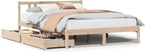 vidaXL tömör fenyőfa ágy matrac nélkül 135 x 190 cm