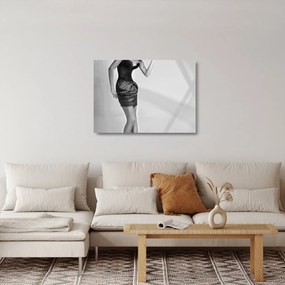 Kép - nő rövid ruhában (üvegen) (70x50 cm)
