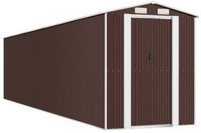 sötétbarna horganyzott acél kerti fészer 192 x 855 x 223 cm