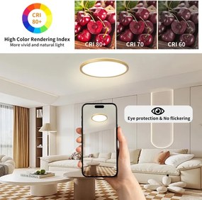 Brilagi - ULTRA SLIM LED fürdőszobai lámpatest LED/24W/230V átm. 42 cm arany IP54